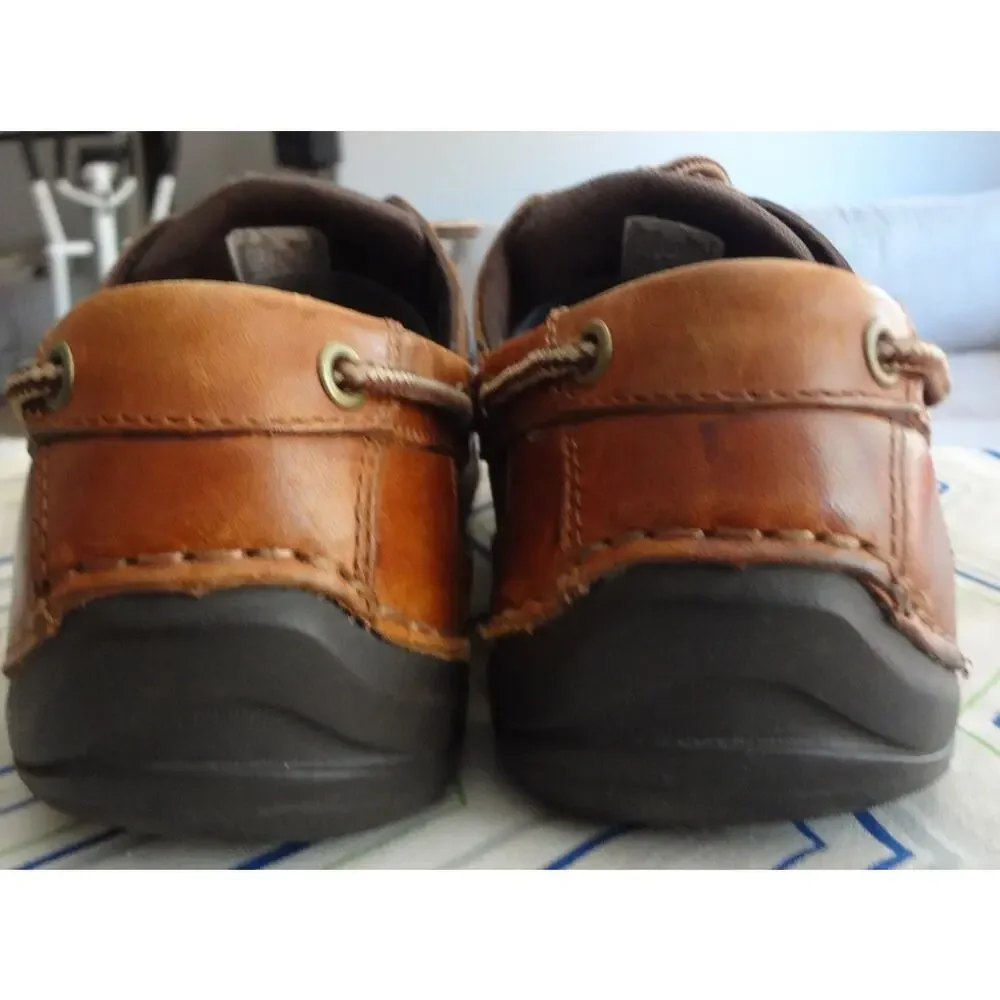 Vintage 90s Y2K Rockport Walkability Brown Leather Loafer Boat Mens 8.5 Moc Deck